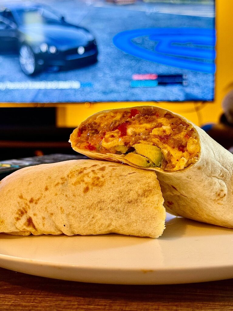 My weekly Sunday green chili Breakfast Burrito