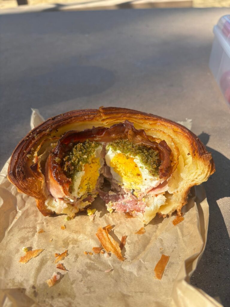 Delicious Egg and Ham Croissant
