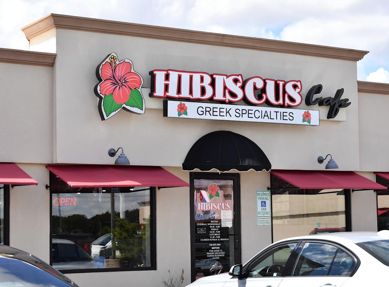 Hibiscus Cafe at 4114 Burkburnett Road, Suite No. 6, in Wichita Falls on April 9 is a family-owned restaurant specializing in Greek cuisine. The popular eatery is near Sheppard Air Force Base.