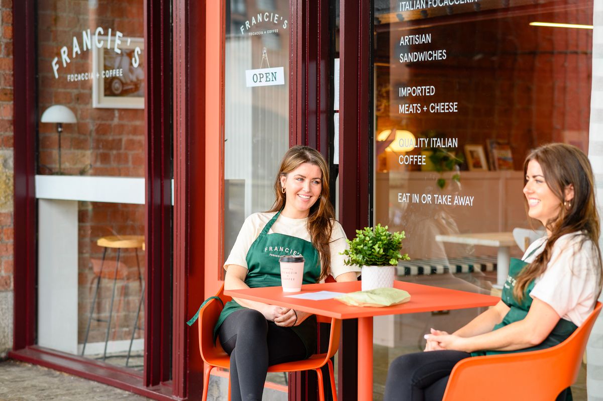 Sisters Kayleigh and  Talia Baccino who run the Italian cafe  Francie’s on the Royal Albert Dock