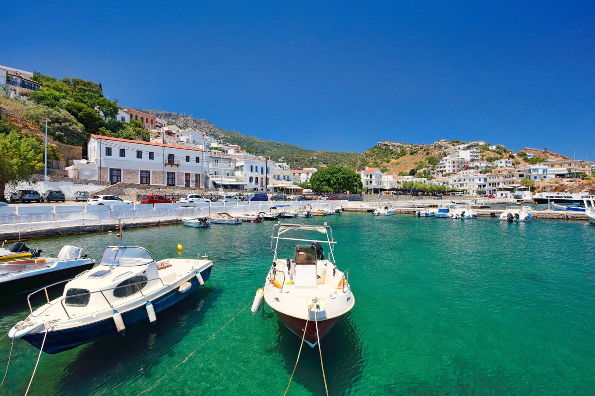 The port of Agios Kirykos in Ikaria island, Greece