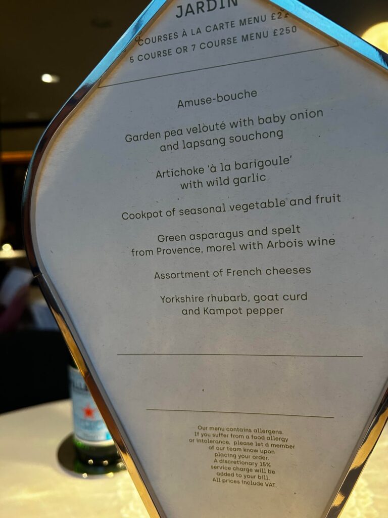 Alain Ducasse at the Dorchester (***) - Vegetarian menu