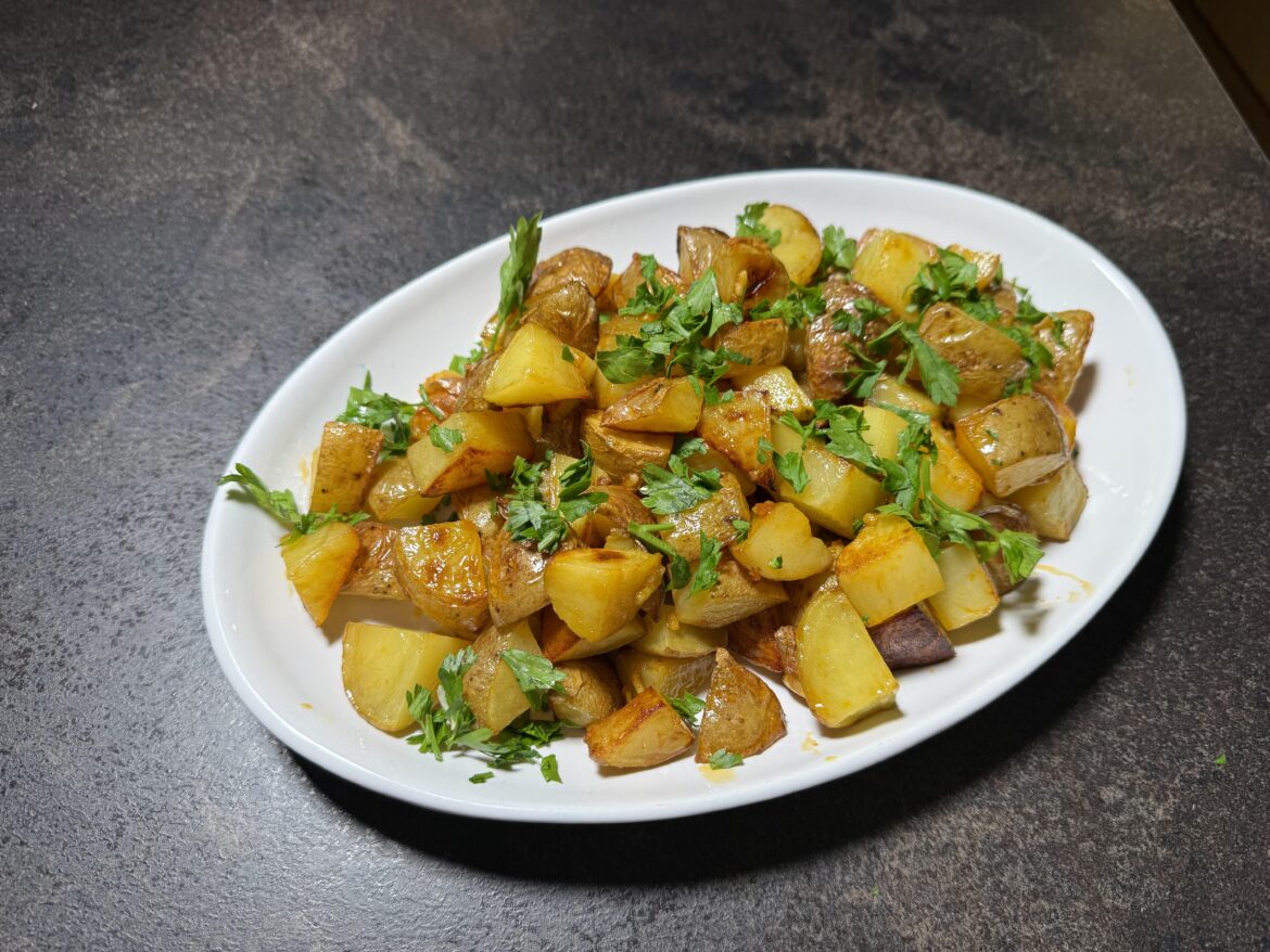 Spicy garlic potatoes. What is your take on potatoes + garlic?