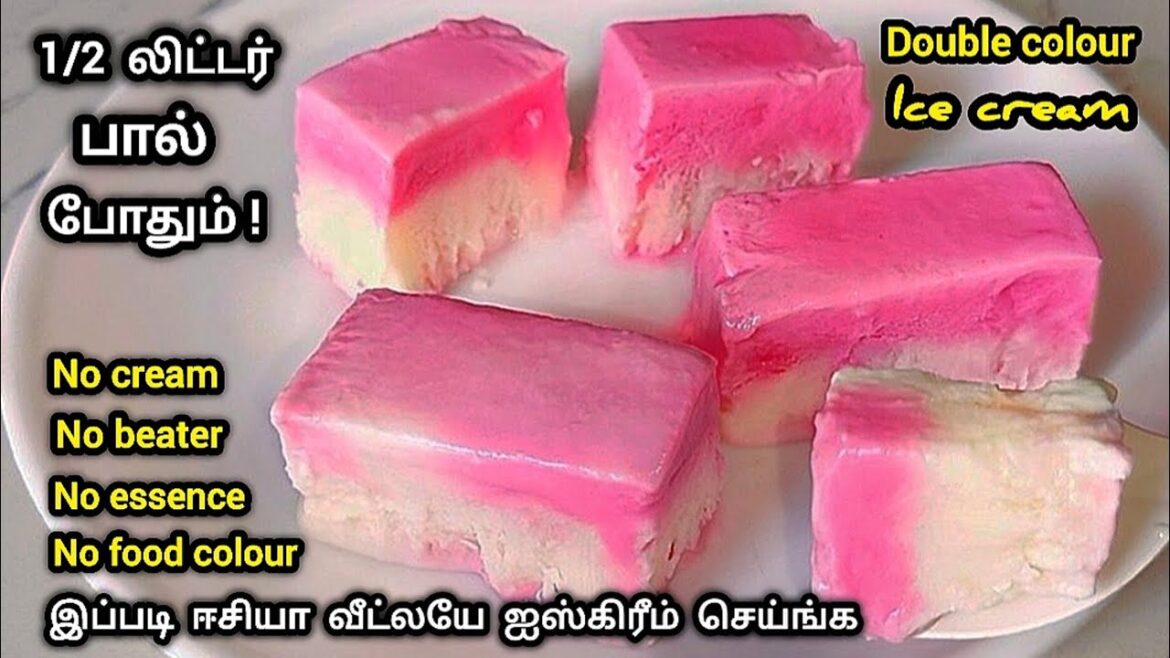 இந்த trick-ல ஈசியா கிரீமியான டபுள் கலர் ஐஸ்கிரீம் வீட்ல செய்ங்க/icecream