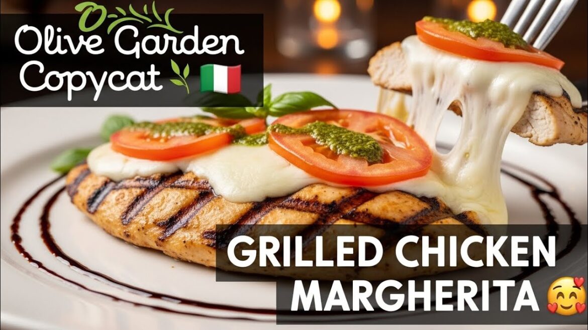Olive Garden Grilled Chicken Margherita  Easy Copycat Recipe Juicy Chicken with Pesto & Mozzarella