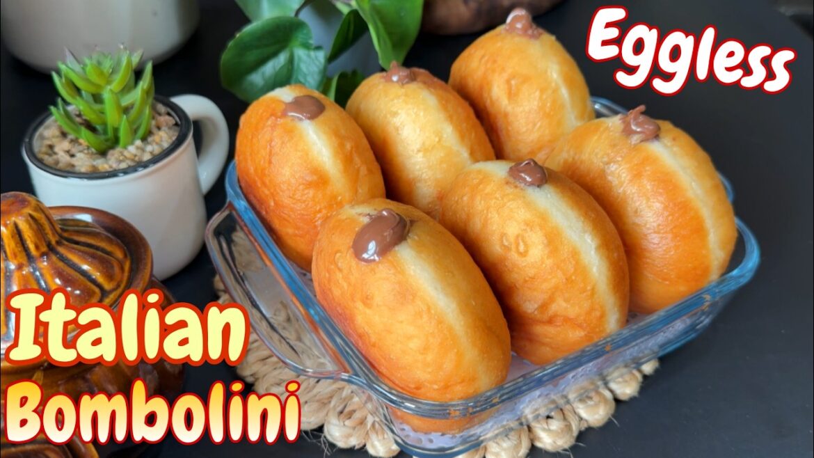 Eggless Italian Bombolini | Soft Pillowy Bomboloni | Italian Filled Donuts | Eggless Donut Recipe