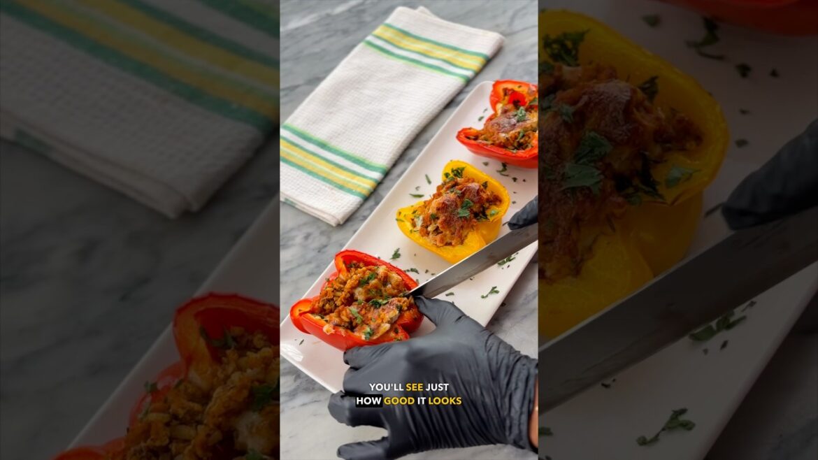 Easy Stuffed Bell Peppers Recipe for Weight Loss & Low carb recipes #zeeliciousfoods #lowcarbmeals