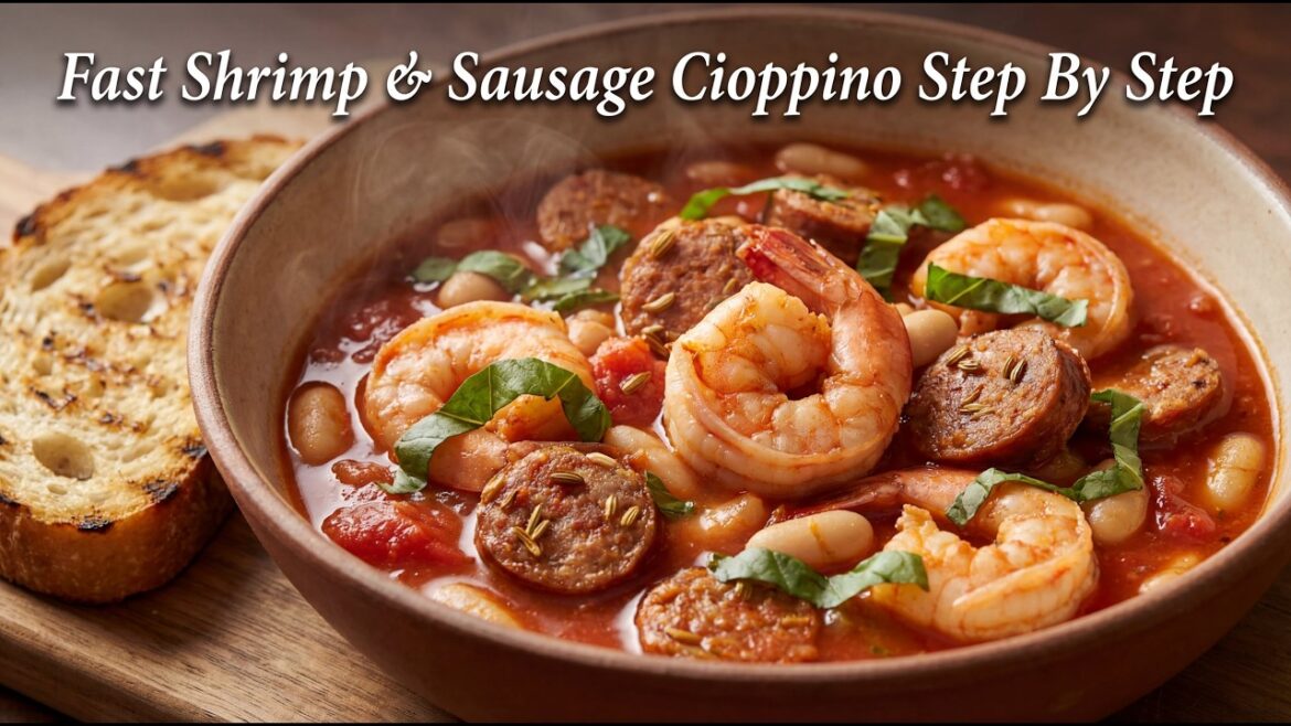 Fast Shrimp and Sausage Cioppino Cooking Guide Step By Step
