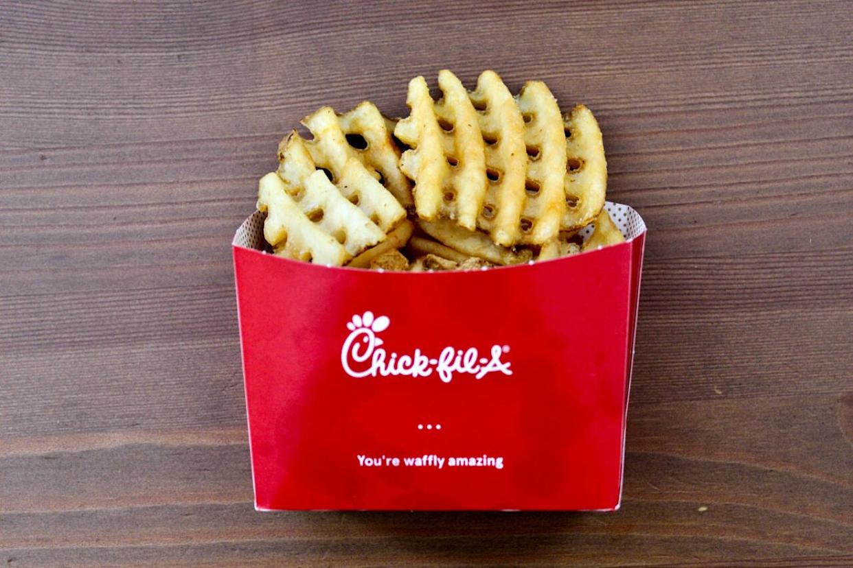 Overhead shot of Chick-fil-A french fries -