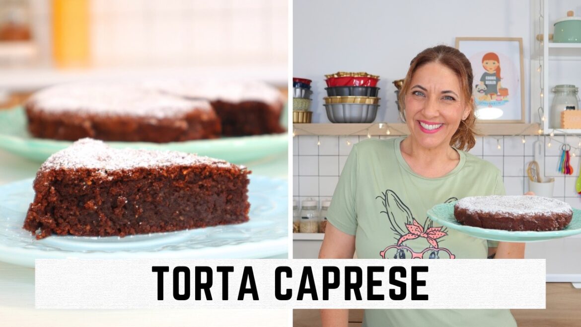 Torta caprese- bolo húmido de chocolate e amêndoa