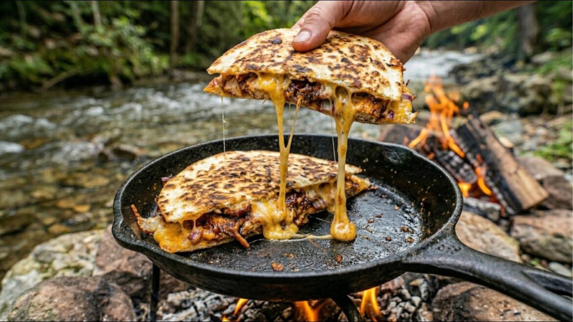 BBQ Chicken Quesadilla Cooked in the Wild