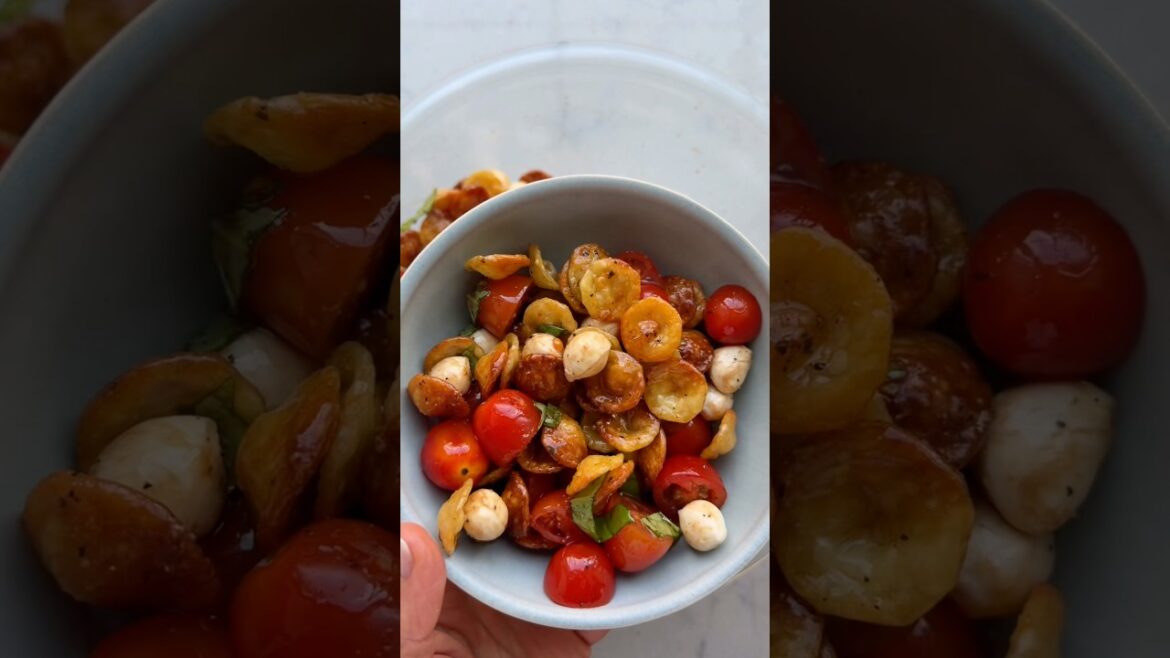 Caprese Pasta Chips Salad | FeelGoodFoodie