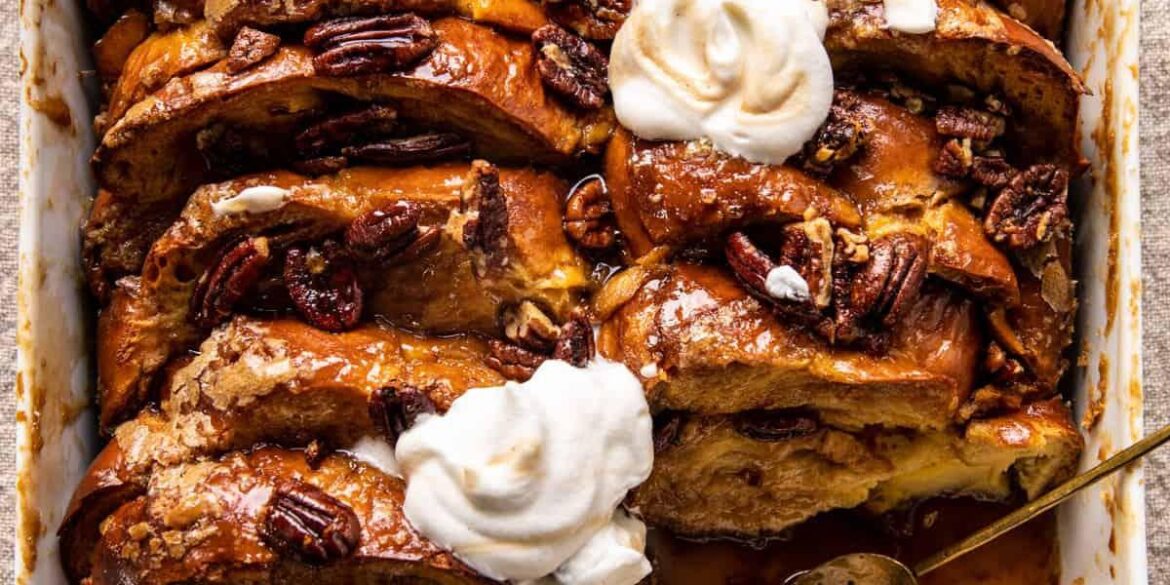 Indulge in Bliss: Butter Pecan French Toast Bake!