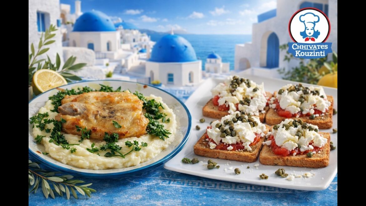 Bakaliaros skordalia et dakos crêtois