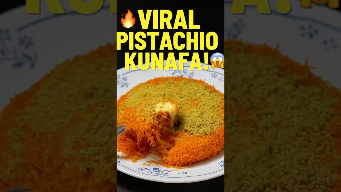Dubai’s Famous Pistachio Kunafa | Easy Viral Dessert Teaser| With Pistachio Cream Filling