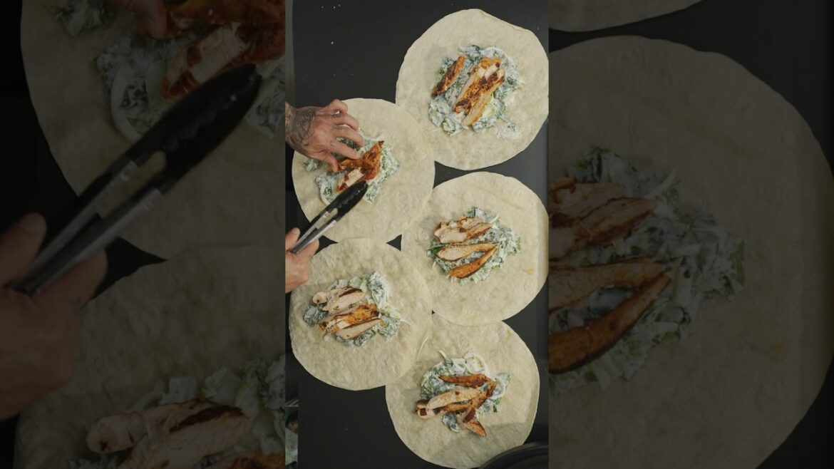 여름에 차갑게 먹을수 있는 치킨 샐러드 랩 | 시저샐러드 치킨랩