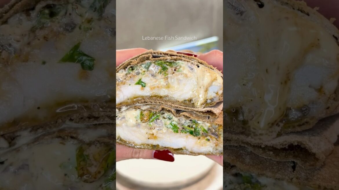 Easy High Protein Lebanese Fish Sandwich #shorts #dinnerideas #highproteindiet #healthyrecipes