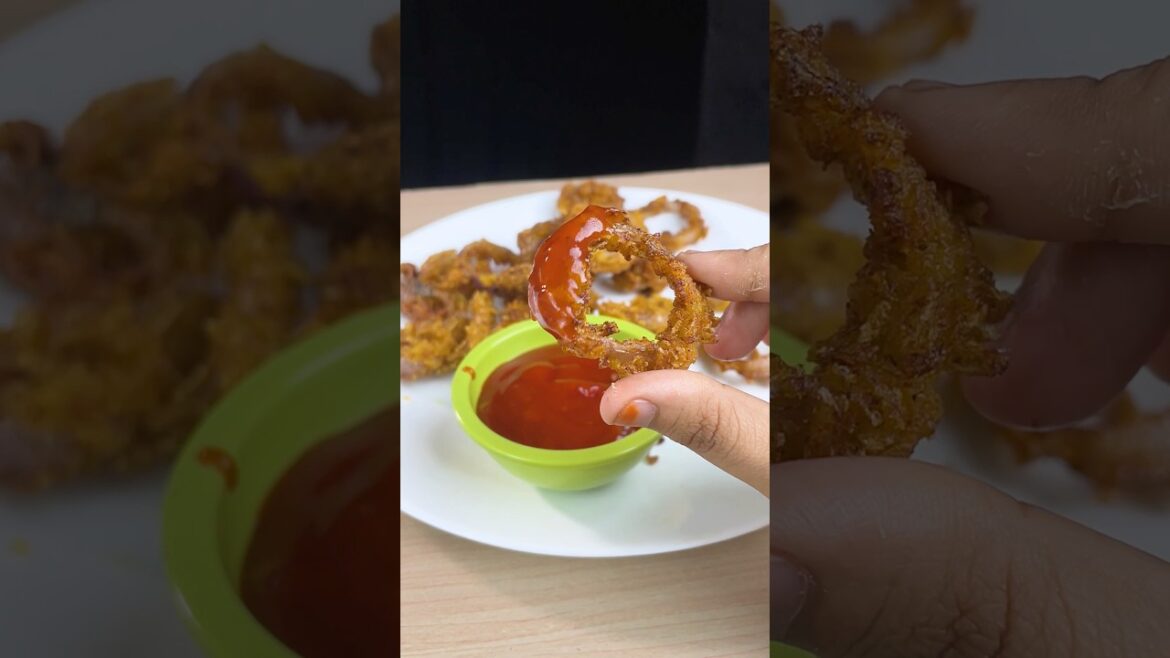 viral crispy onion rings ASMR #shorts