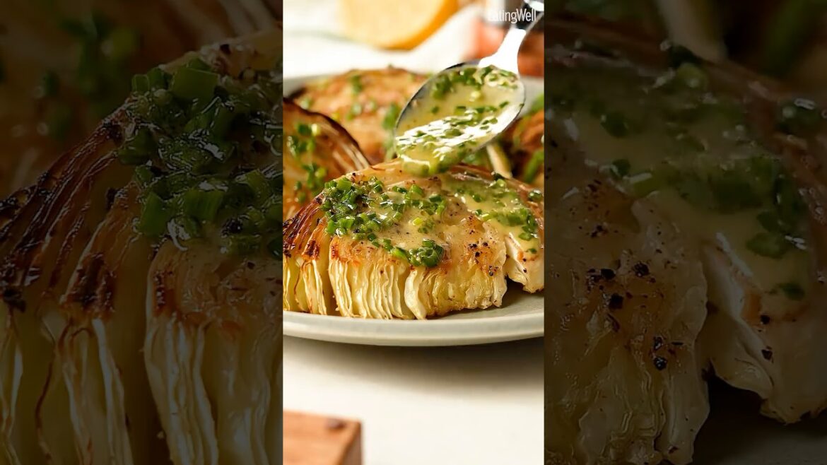 Roasted Cabbage with Chive-Mustard Vinaigrette Recipe!