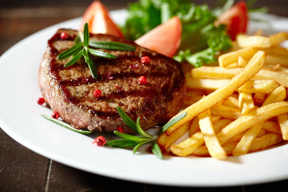 Steak frites: This simple and universally loved meal of steak and fries pairs well with red wine.
