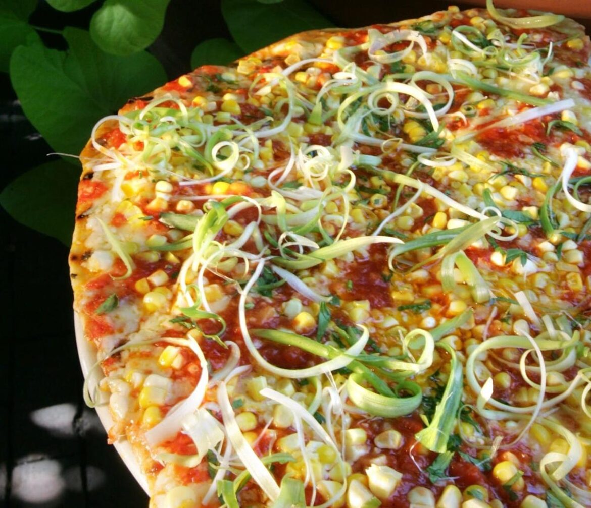 The Al Forno grilled pizza with corn, photographed in 2005. Grilled pizza has been on the menu since the restaurant opened in 1980.