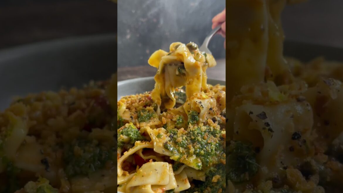 Amalfi scialatielli with tomatoes, anchovies & persillade drizzle #chef #seafood #cooking  #pasta