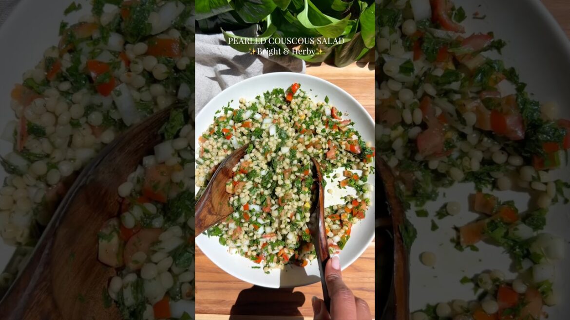 Tabbouleh Inspired Pearled Couscous Salad, YUM!