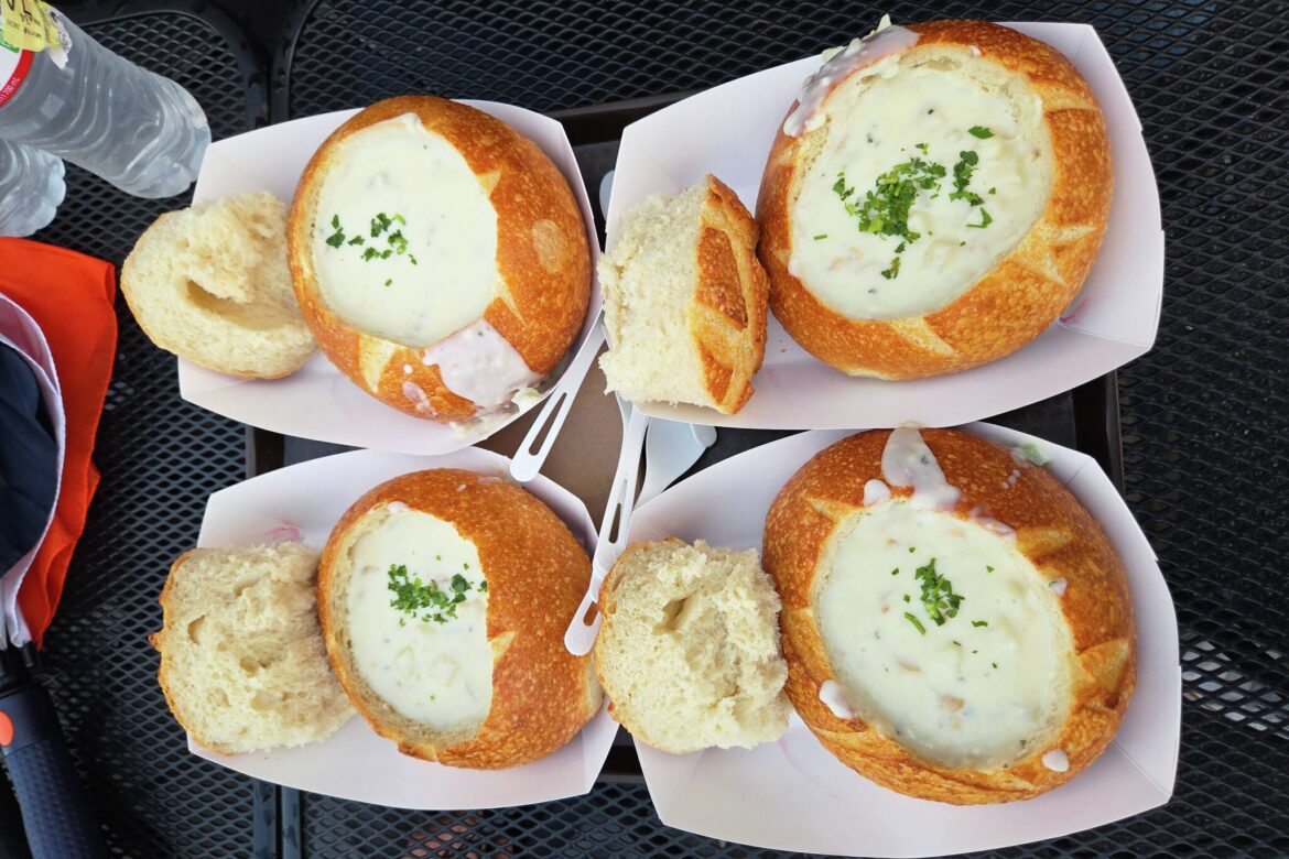 The iconic bread bowl at Boudin Bakery is not very good