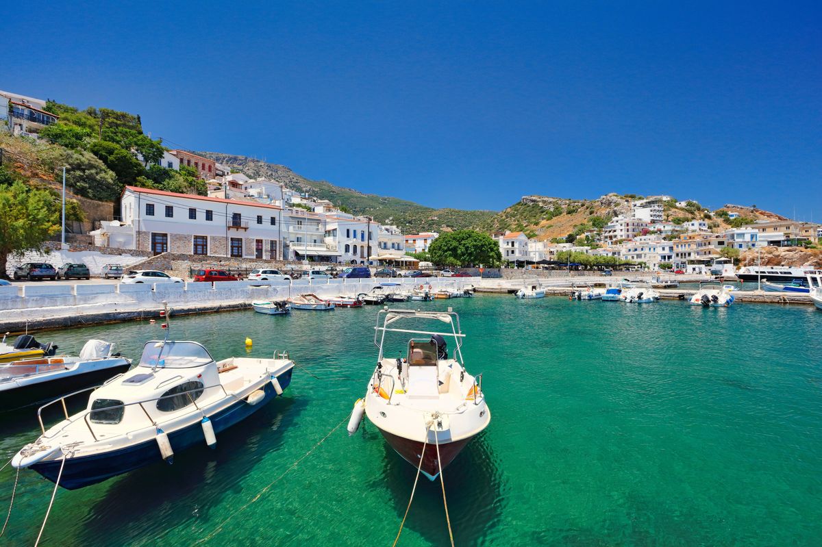 The port of Agios Kirykos in Ikaria island, Greece
