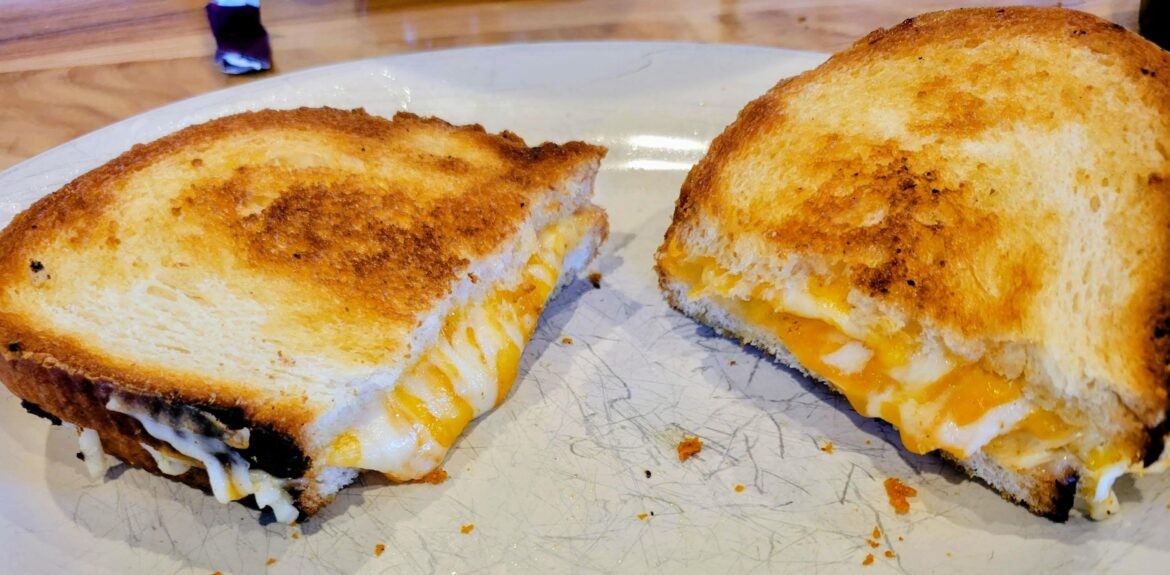 Another amazing grilled cheese with that beautiful cheese pull.