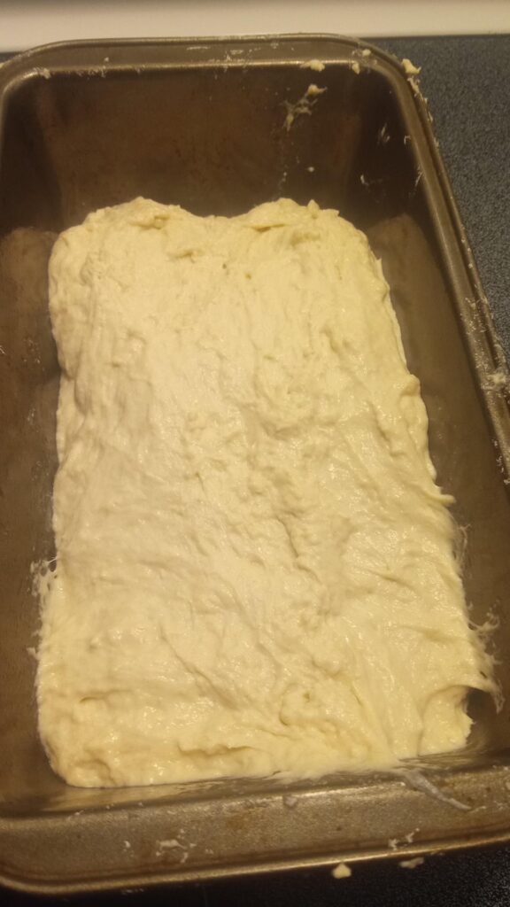 I baked my first ever loaf of bread with the help of my eldest son. It was supposed to be rustic french bread.