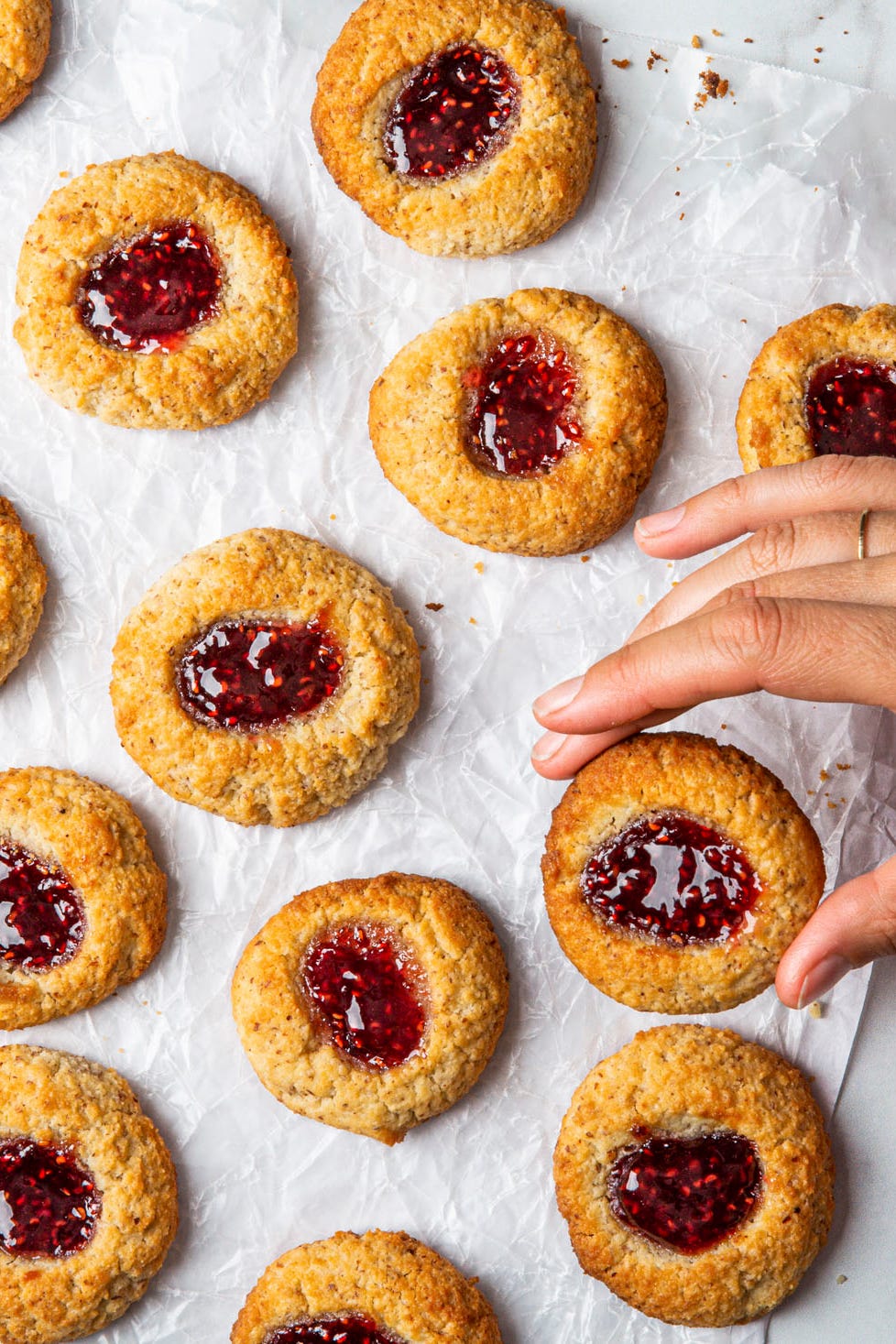 glutenfree almond thumbprints
