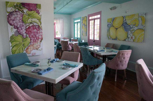 Field’s Mediterranean is a blend of bold art painted by Coast artist Matt Stebly and bold flavors created by chef David Dickensauge.