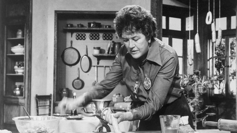 Julia Child making sausage