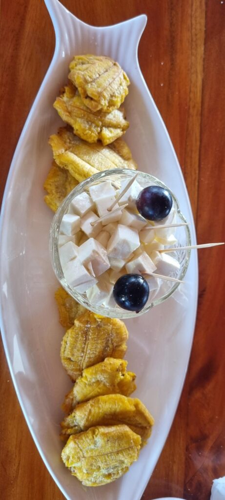 Green Plantain (Patacones) with cheese