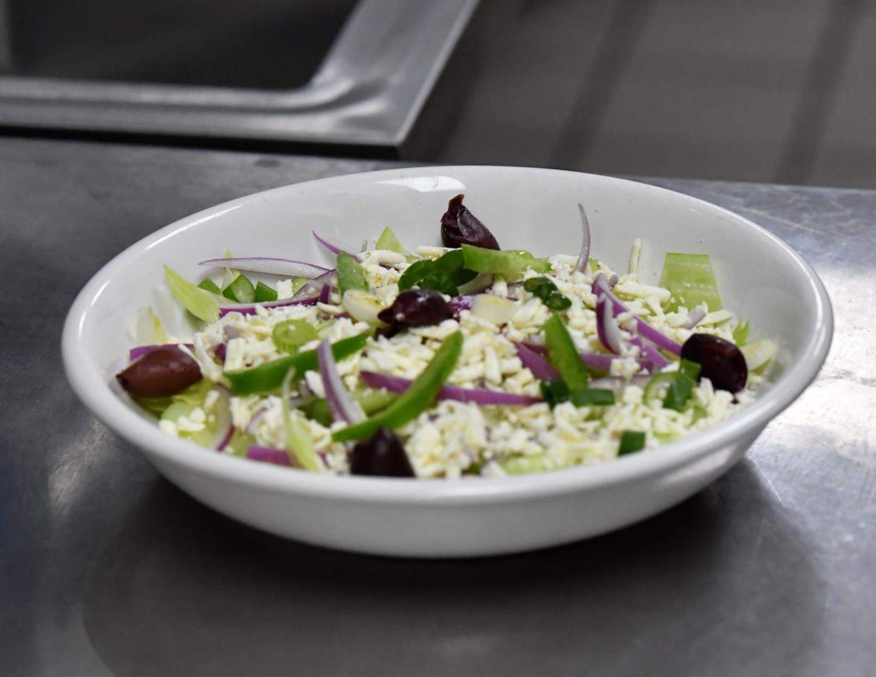Greek village salad is an authentic dish served at Hibiscus Cafe on April 9. The family-owned restaurant specializes in Greek delicacies and is located at 4114 Burkburnett Road, Suite No. 6, in Wichita Falls.
