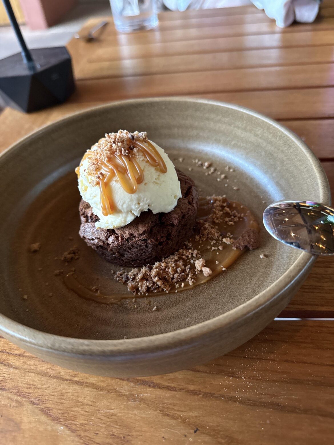 Chocolate Brownie with Ice Cream & Caramel