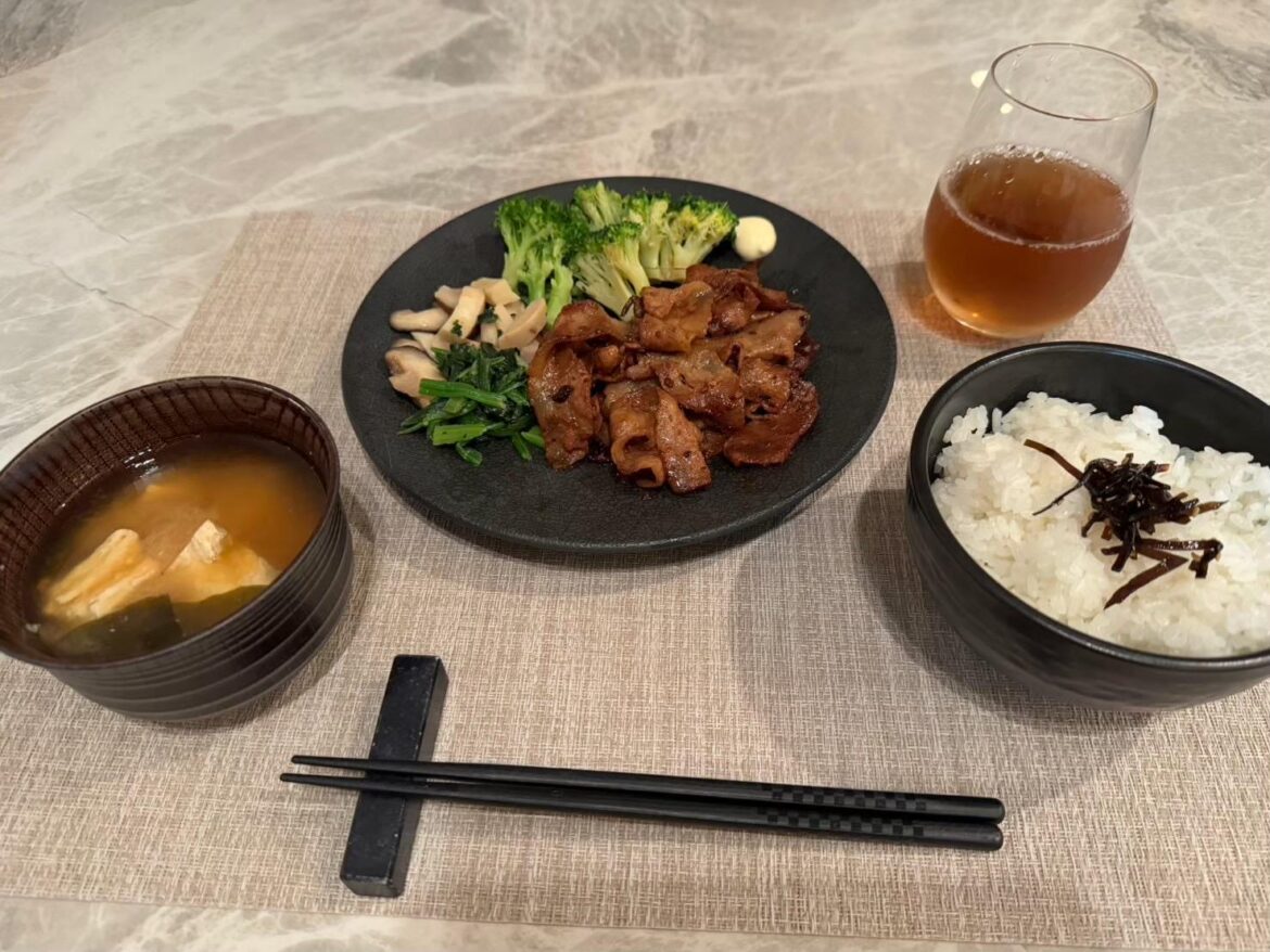 Today, my homemade style shogayaki set meal gives me energy. What meat do you like?