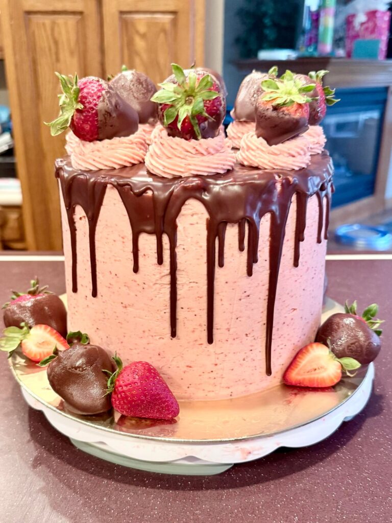 My son requested a Chocolate Covered Strawberry Cake for his 16th birthday 🎂