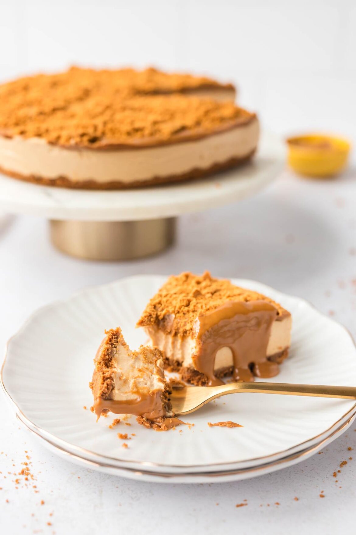 High Protein No Bake Biscoff Cheesecake
