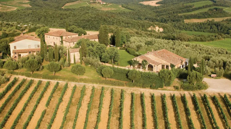 Tuscan countryside in town of Castellina in Chianti in Tuscany