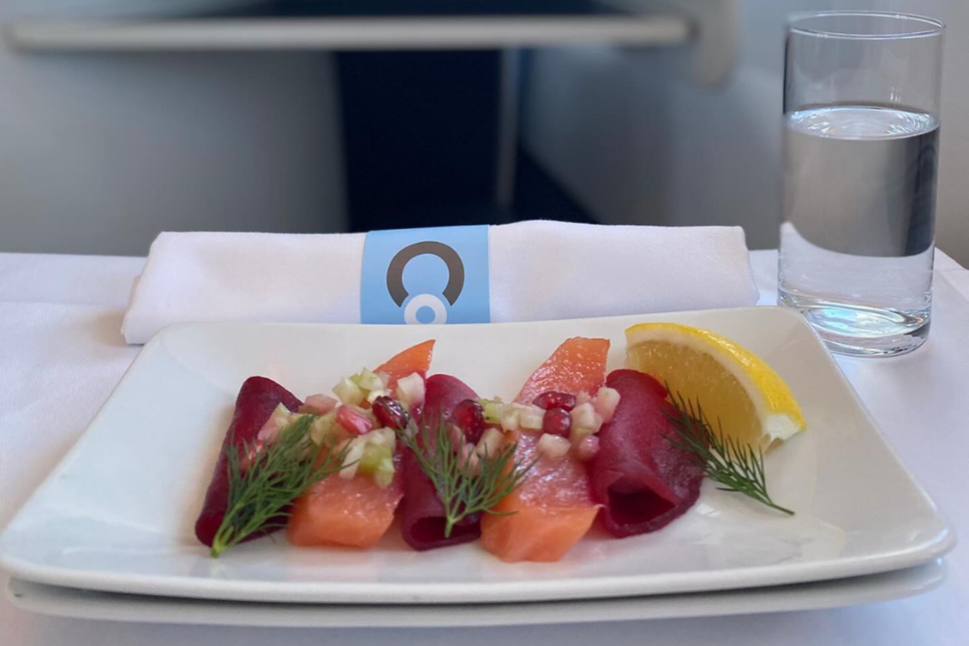 Is this a five-star restaurant? No, it's from a La Compagnie flight.