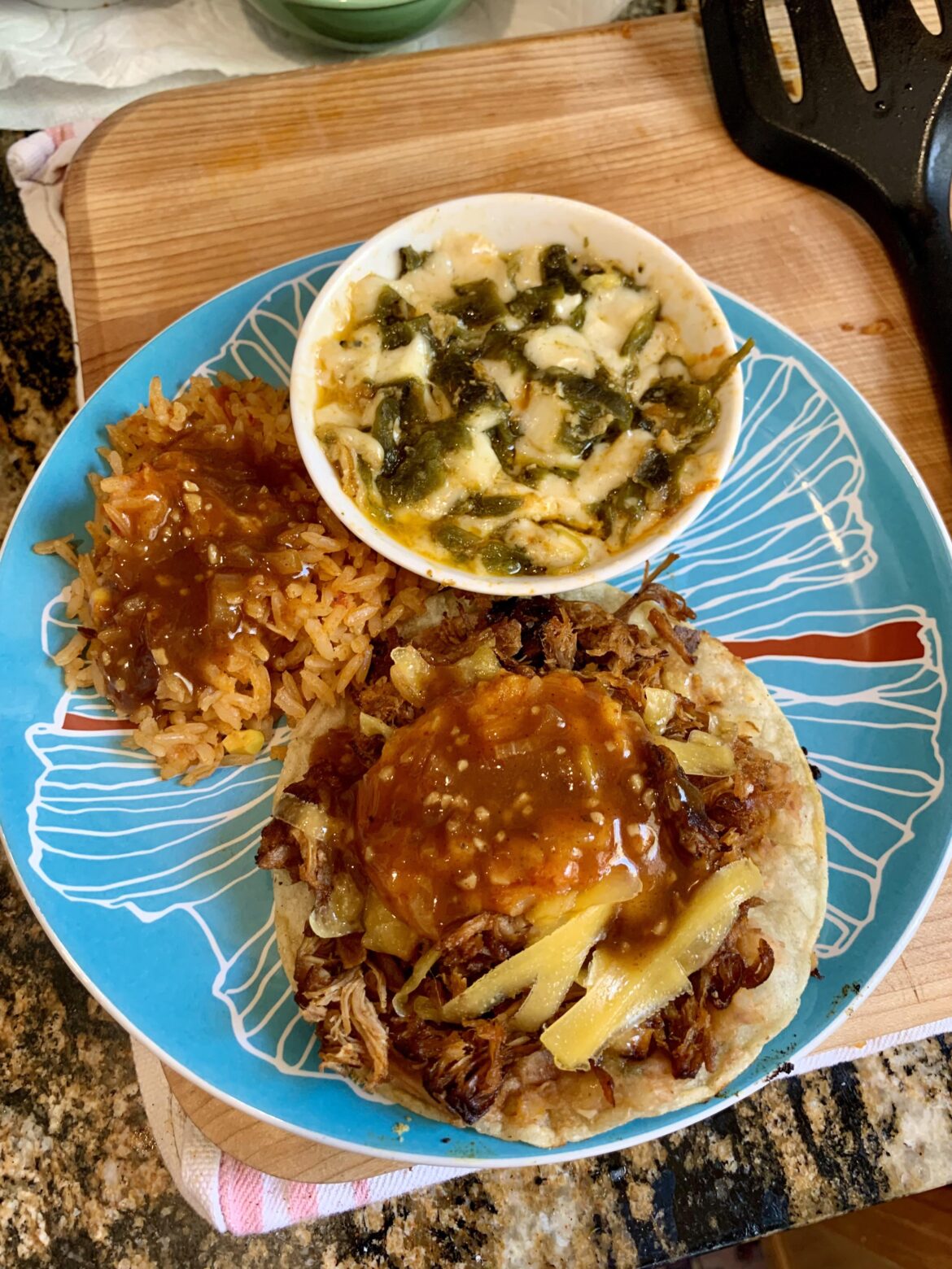 Pulled Pork Red Chile Tostada