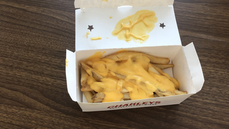 Order of cheese fries from Charley's Cheesesteaks & Wings.
