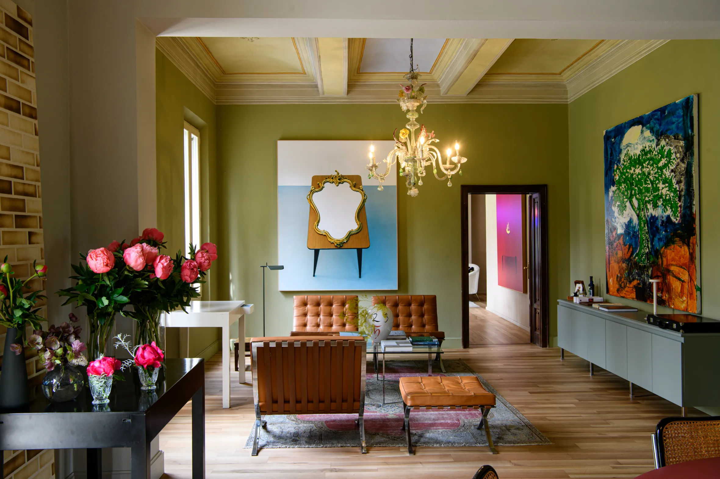 Living room of Casa Maria Luigia in Modena.