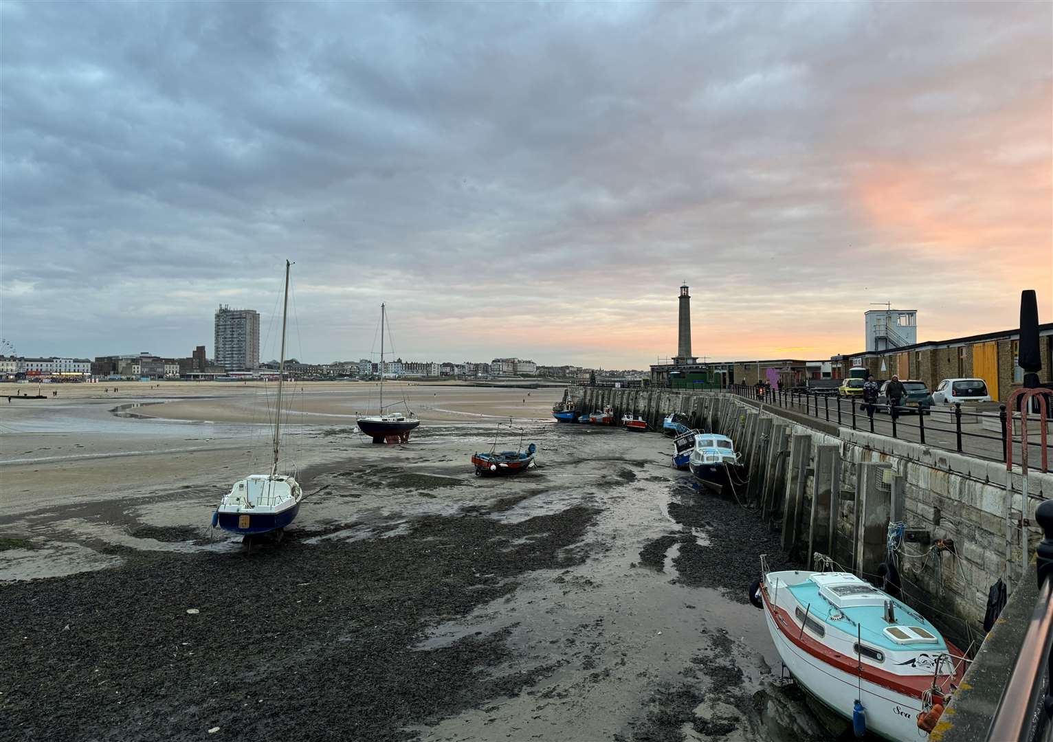 The restaurant can be found on Margate harbour arm, with stunning views over the town and beach