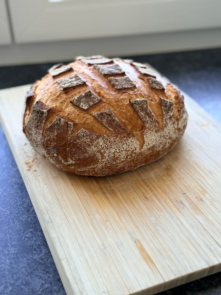Crust and crumb of my rye sourdough bread