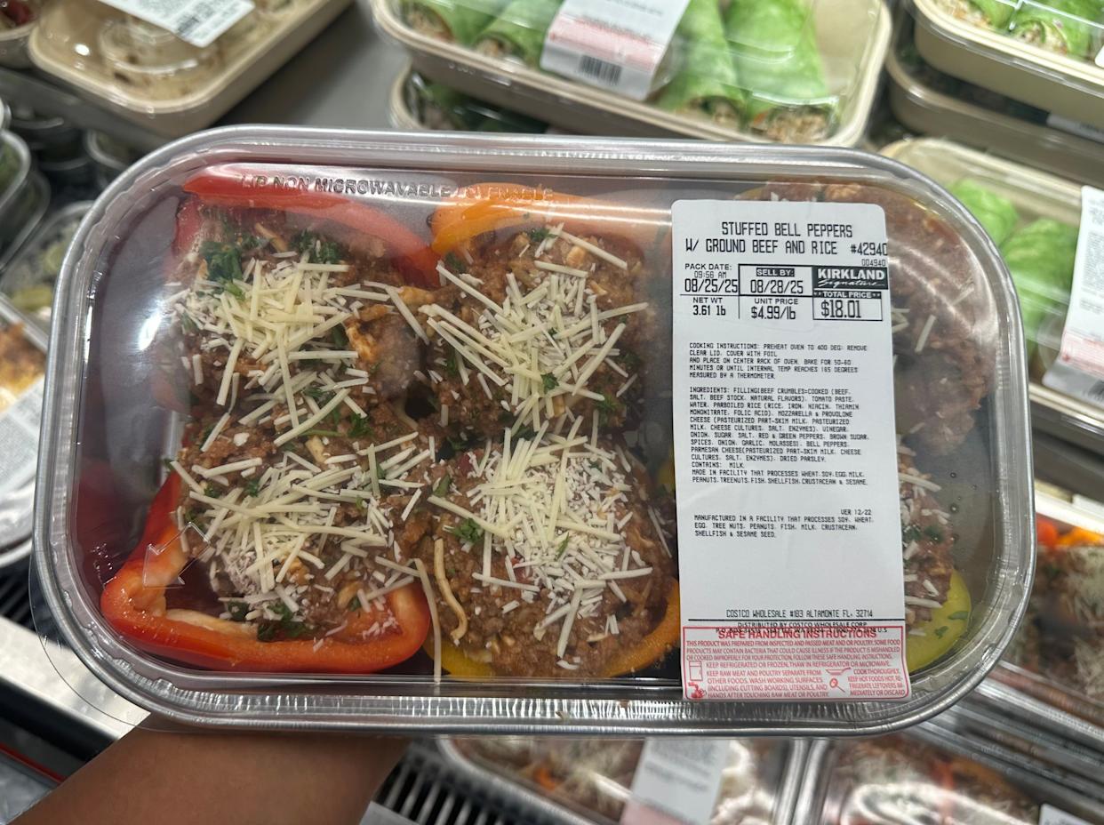 Costco stuffed peppers in plastic packaging