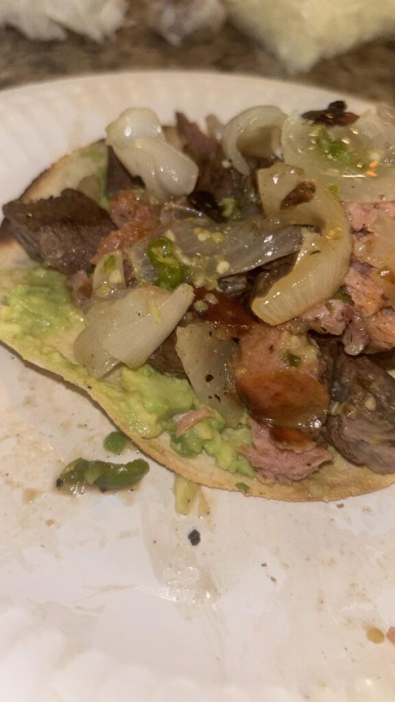 Carn asada tacos with piquin limon salsa