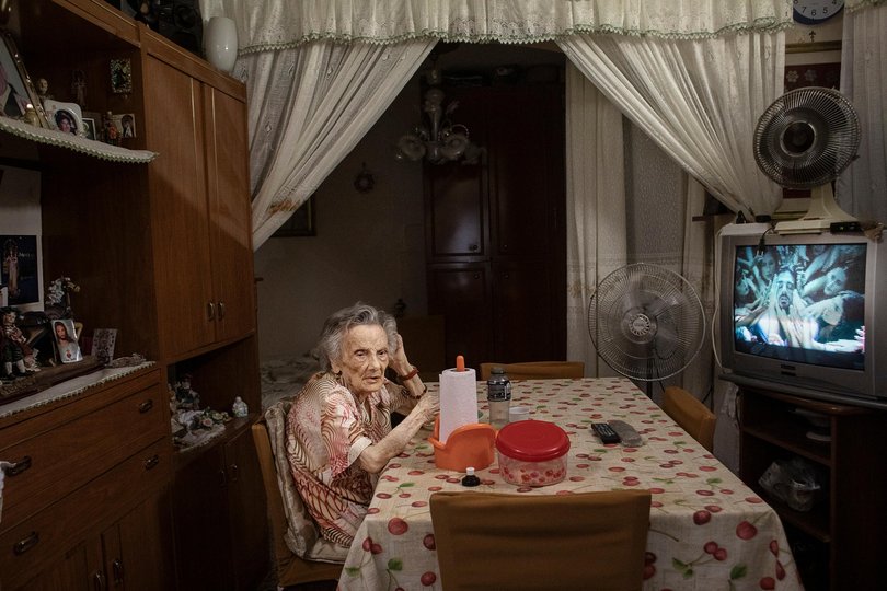 Domenica Mondello, 93, at home in Palermo, Sicily.